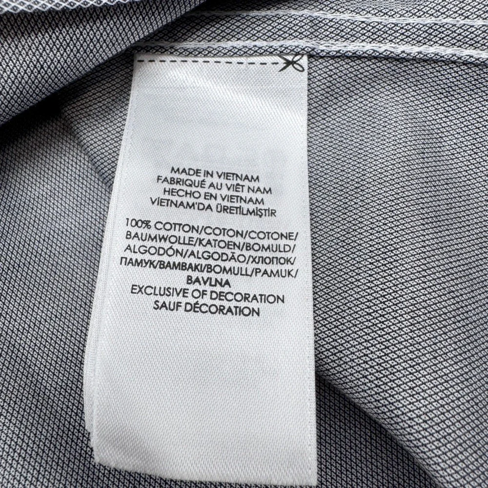 Polo Ralph Lauren Button Down Shirt Mens Large 16 34/35 Grey Slim Fit Cotton